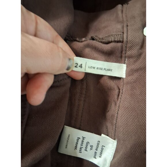 PacSun Denim Jeans Y2K Low Rise Flare Retro 90s Casual Brown Size 24 - Picture 5 of 6